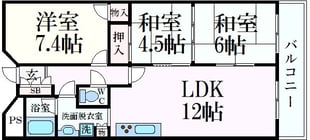 御影駅 徒歩4分 4階の物件間取画像